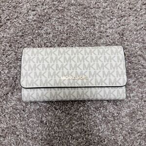 Michael Kors Monogrammed Cream Wallet